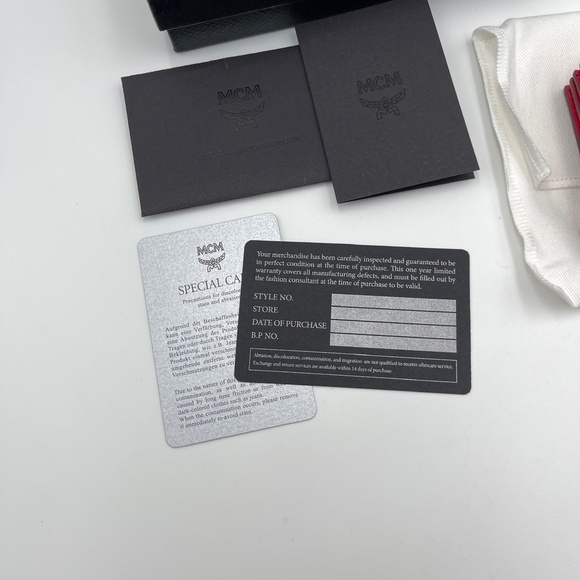 NEW MCM Mena cardholder leather wallet with chain bag in red full set - Picture 4 of 15